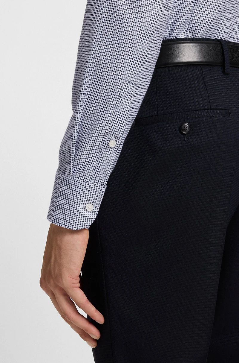 Slim-fit shirt structured cotton
