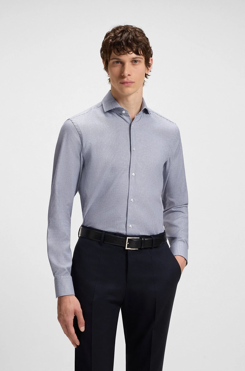 Slim-fit shirt structured cotton