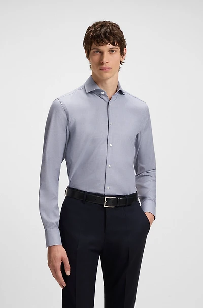 Slim-fit shirt structured cotton