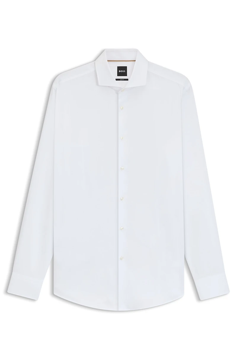 Slim-fit shirt micro-structured Italian cotton