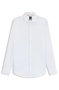 Slim-fit shirt micro-structured Italian cotton