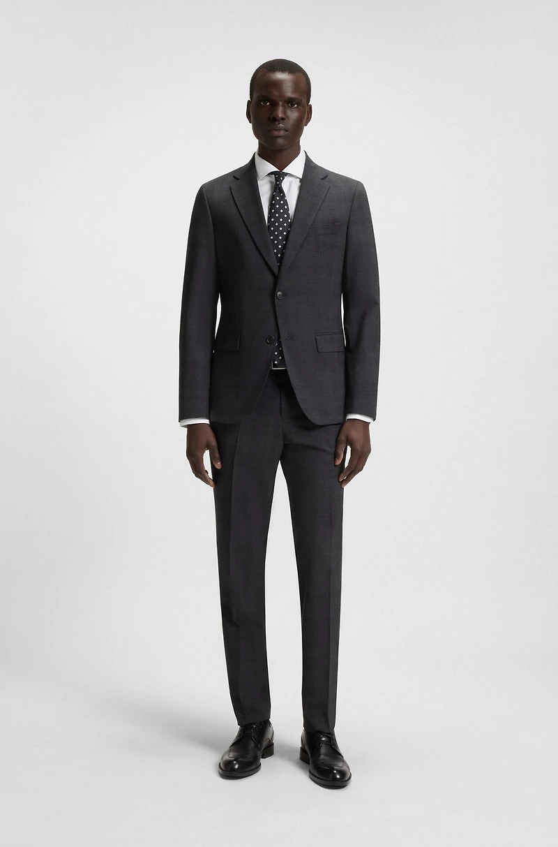 Slim-fit shirt micro-structured Italian cotton