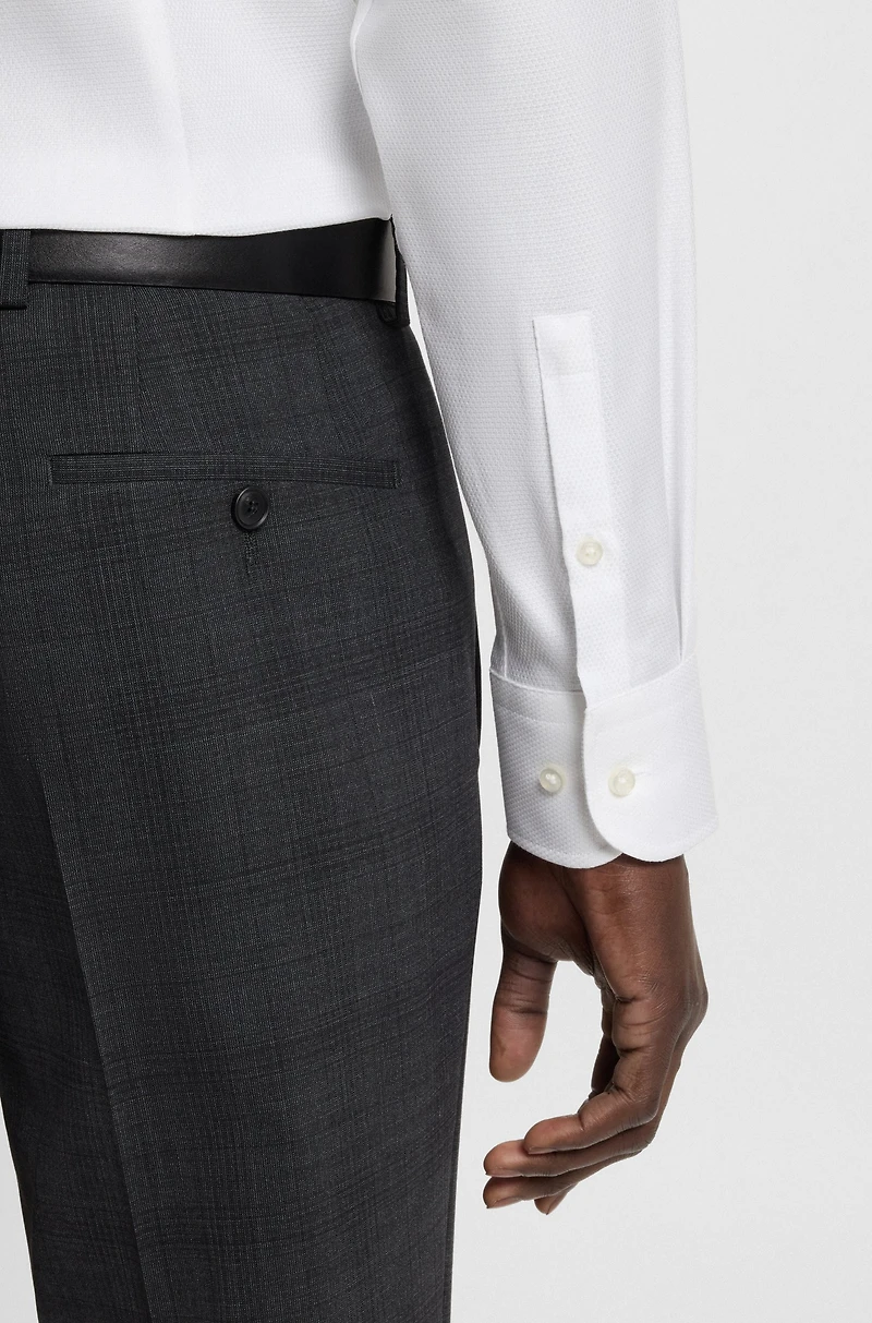 Slim-fit shirt micro-structured Italian cotton