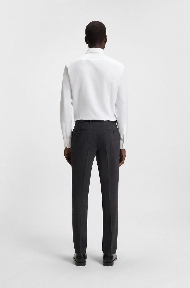 Slim-fit shirt micro-structured Italian cotton