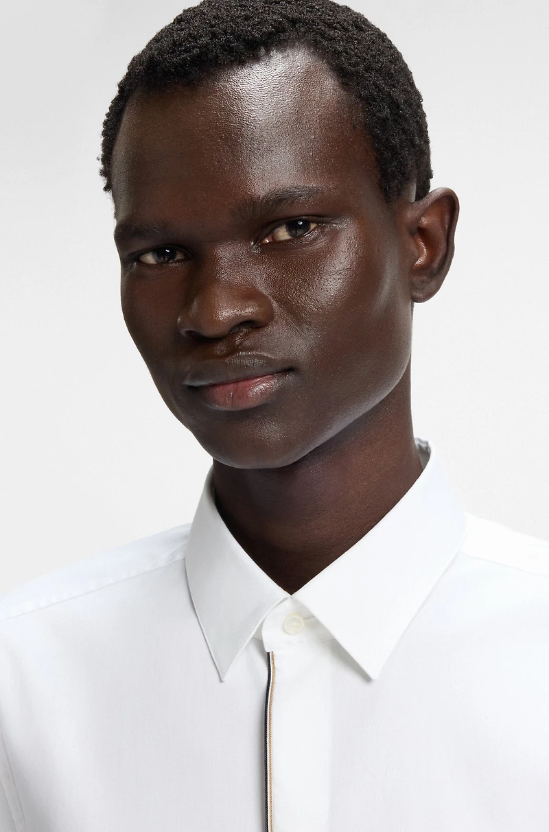 Slim-fit shirt easy-iron Austrian cotton poplin
