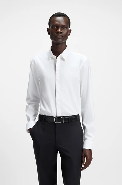 Slim-fit shirt easy-iron Austrian cotton poplin