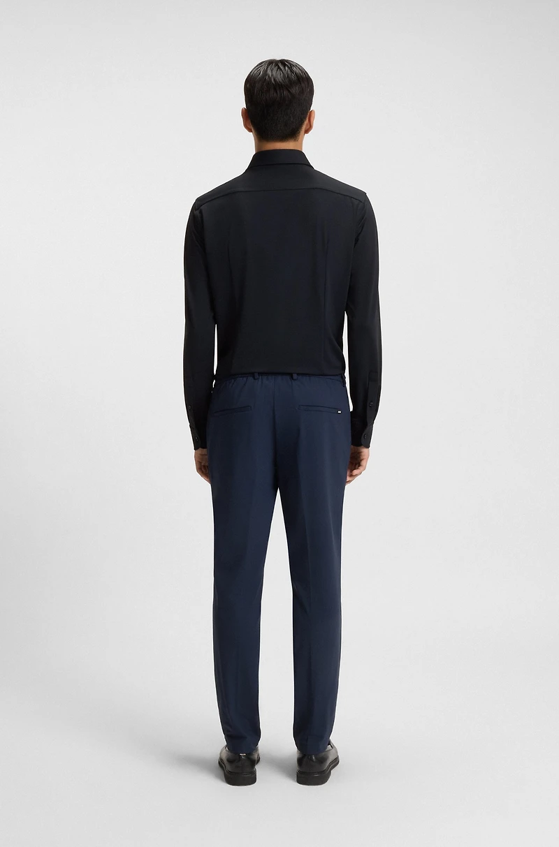 Slim-fit shirt structured performance-stretch jersey