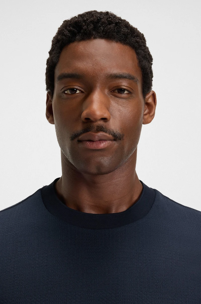Cotton-silk T-shirt with Prince of Wales check
