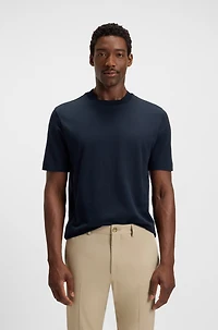 Cotton-silk T-shirt with Prince of Wales check