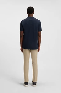 Cotton-silk T-shirt with Prince of Wales check