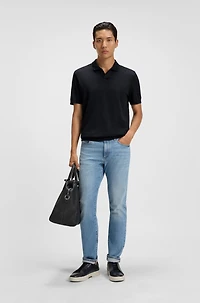 Johnny-collar polo shirt cotton piqu