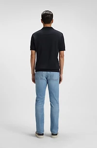 Johnny-collar polo shirt cotton piqu