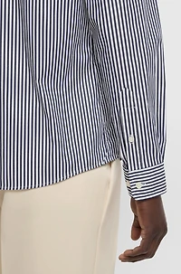 Slim-fit shirt a striped cotton blend