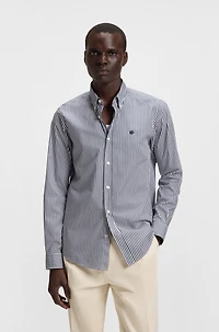 Slim-fit shirt a striped cotton blend
