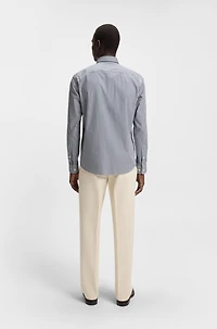 Slim-fit shirt a striped cotton blend