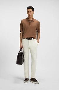 Regular Fit cotton-silk polo shirt with mercerised finish