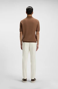 Regular Fit cotton-silk polo shirt with mercerised finish