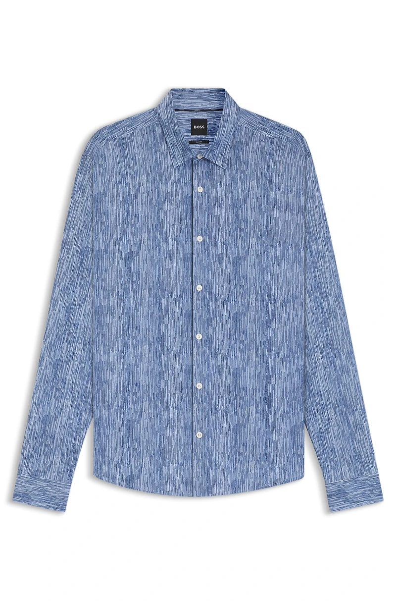 Slim-fit shirt Italian performance-stretch fabric