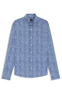 Slim-fit shirt Italian performance-stretch fabric
