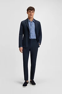 Slim-fit shirt Italian performance-stretch fabric