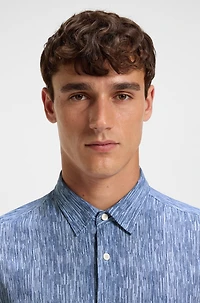 Slim-fit shirt Italian performance-stretch fabric
