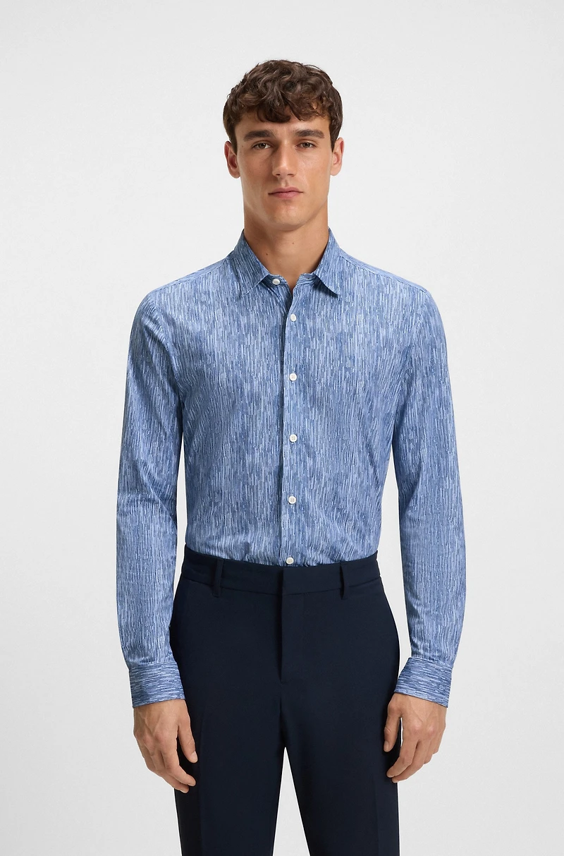 Slim-fit shirt Italian performance-stretch fabric