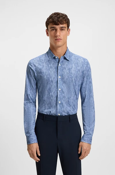 Slim-fit shirt Italian performance-stretch fabric