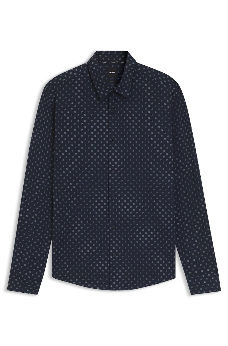 Performance-stretch slim-fit shirt Italian fabric