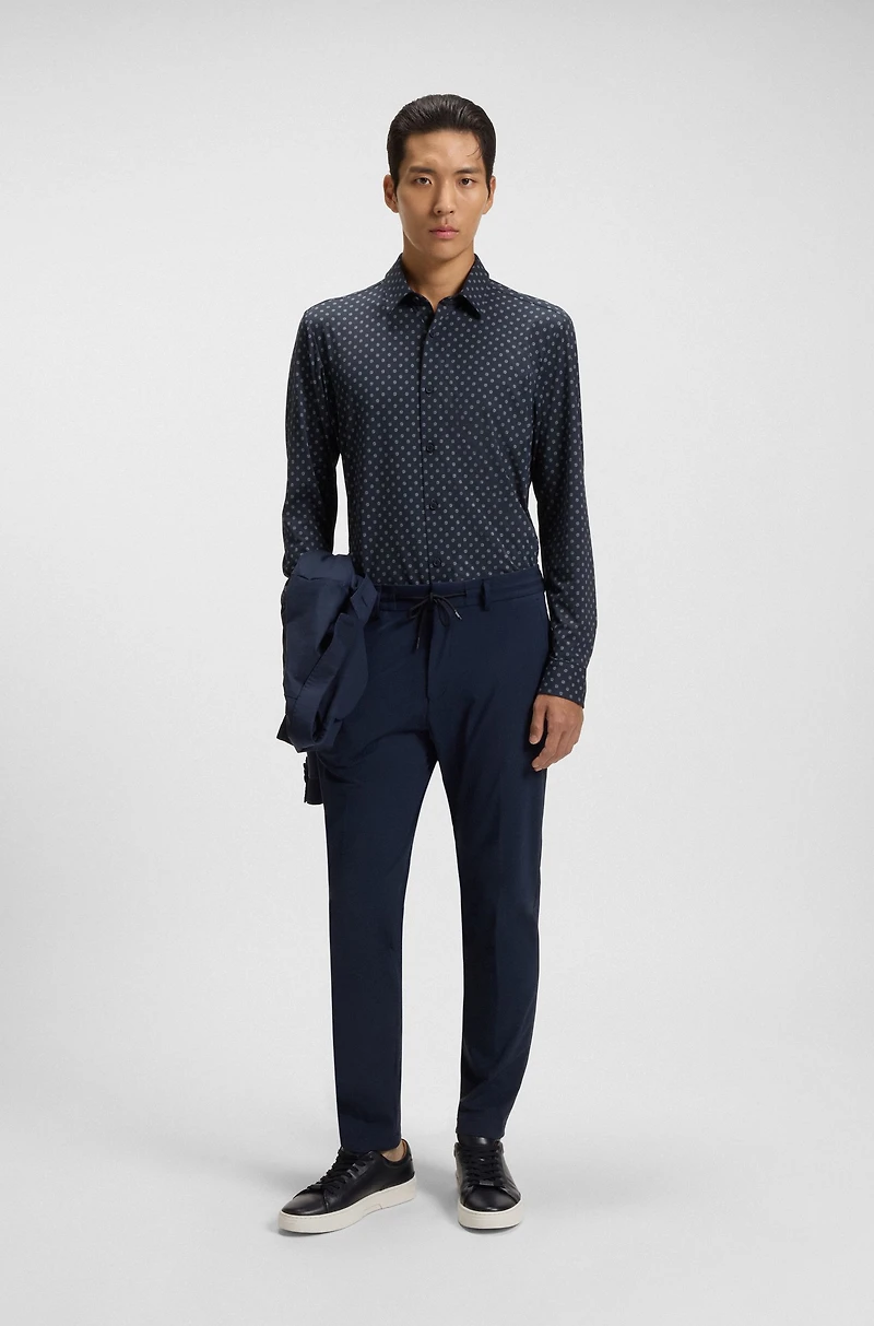 Performance-stretch slim-fit shirt Italian fabric