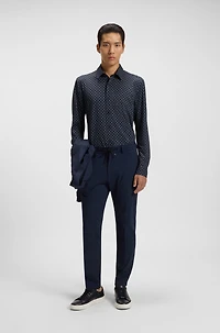 Performance-stretch slim-fit shirt Italian fabric