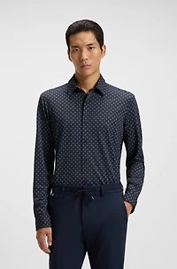 Performance-stretch slim-fit shirt Italian fabric