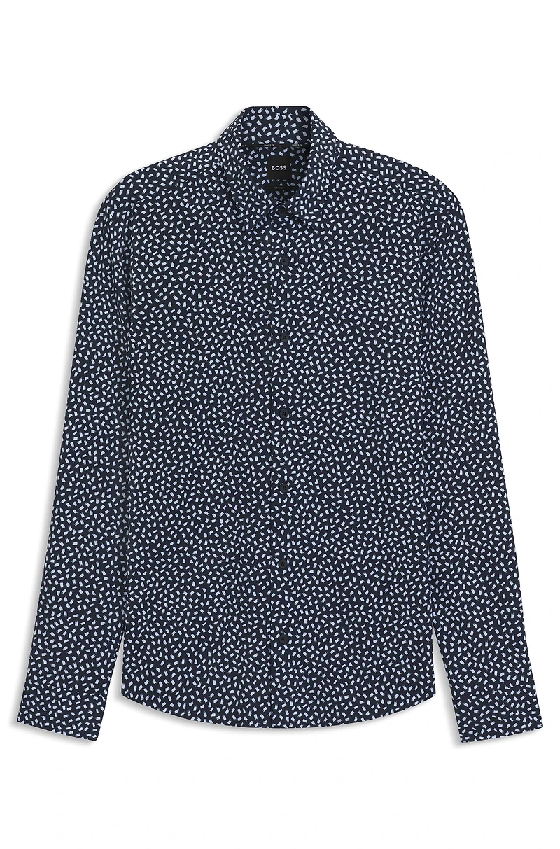 Performance-stretch slim-fit shirt Italian fabric