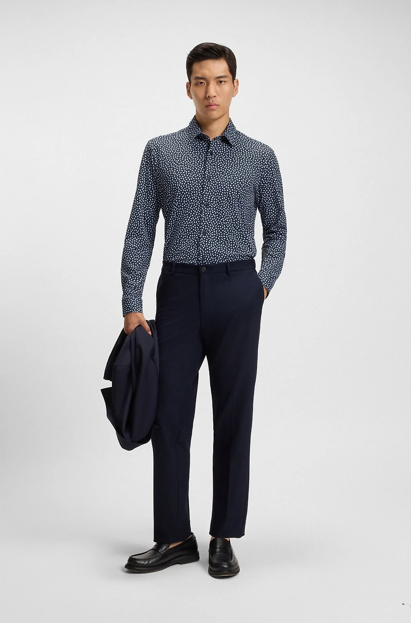 Performance-stretch slim-fit shirt Italian fabric