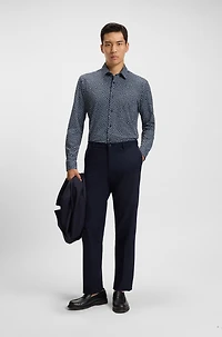 Performance-stretch slim-fit shirt Italian fabric
