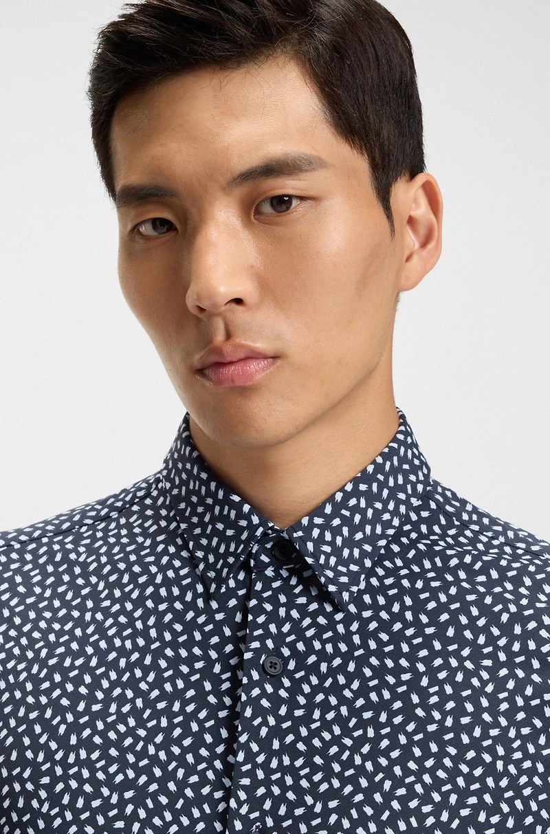 Performance-stretch slim-fit shirt Italian fabric