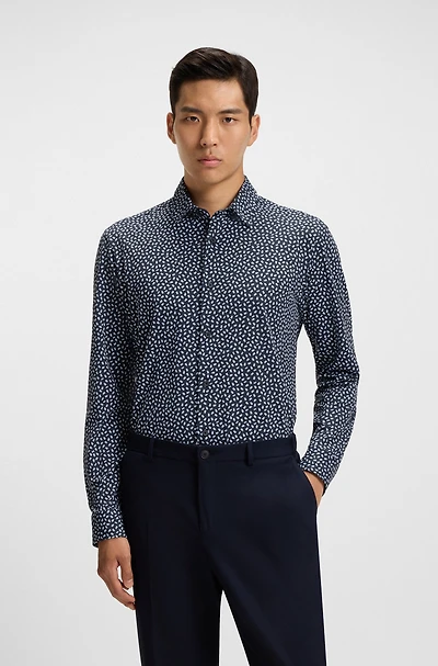 Performance-stretch slim-fit shirt Italian fabric