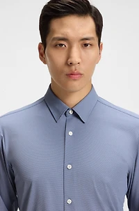 Slim-fit shirt performance-stretch Italian jacquard