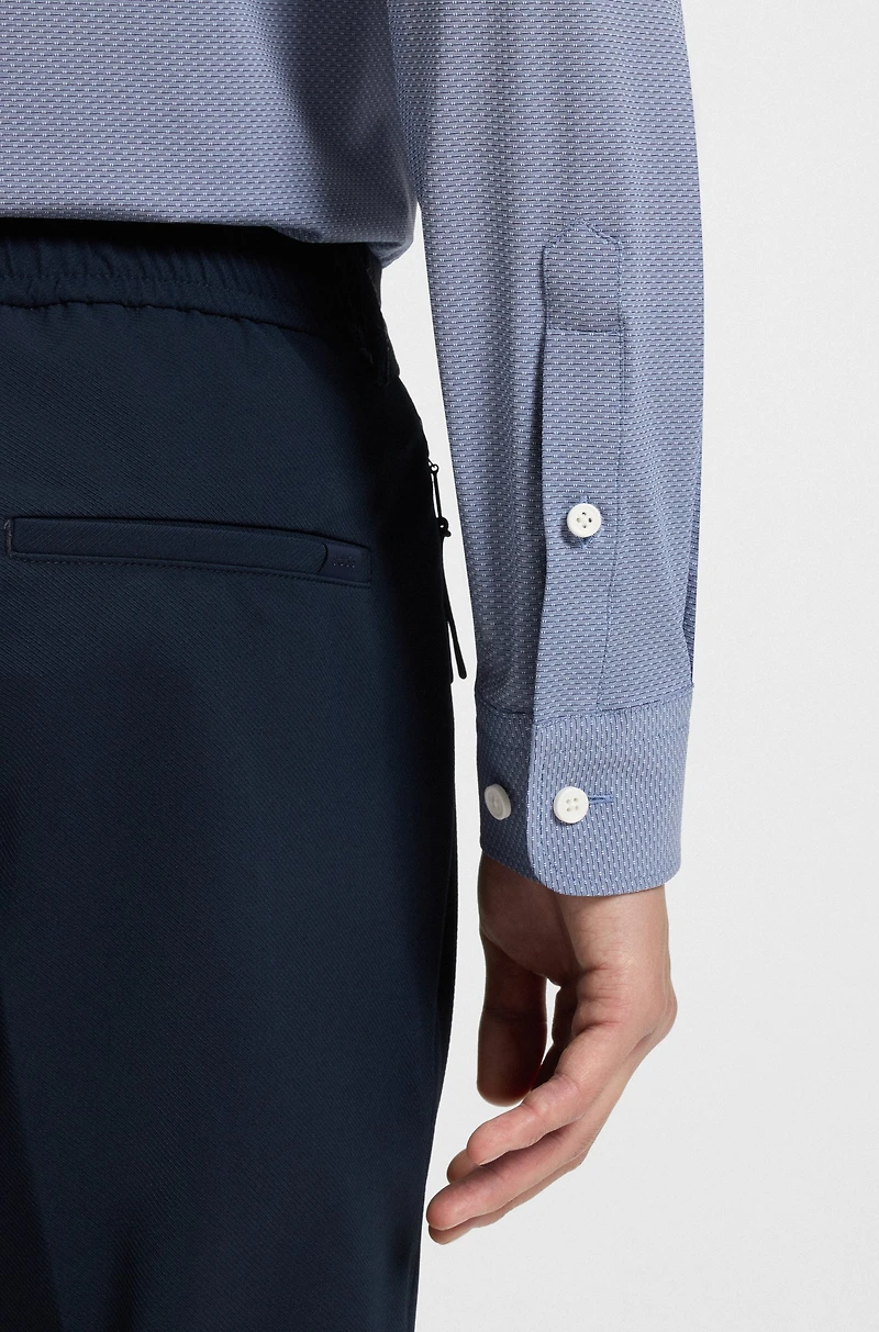 Slim-fit shirt performance-stretch Italian jacquard