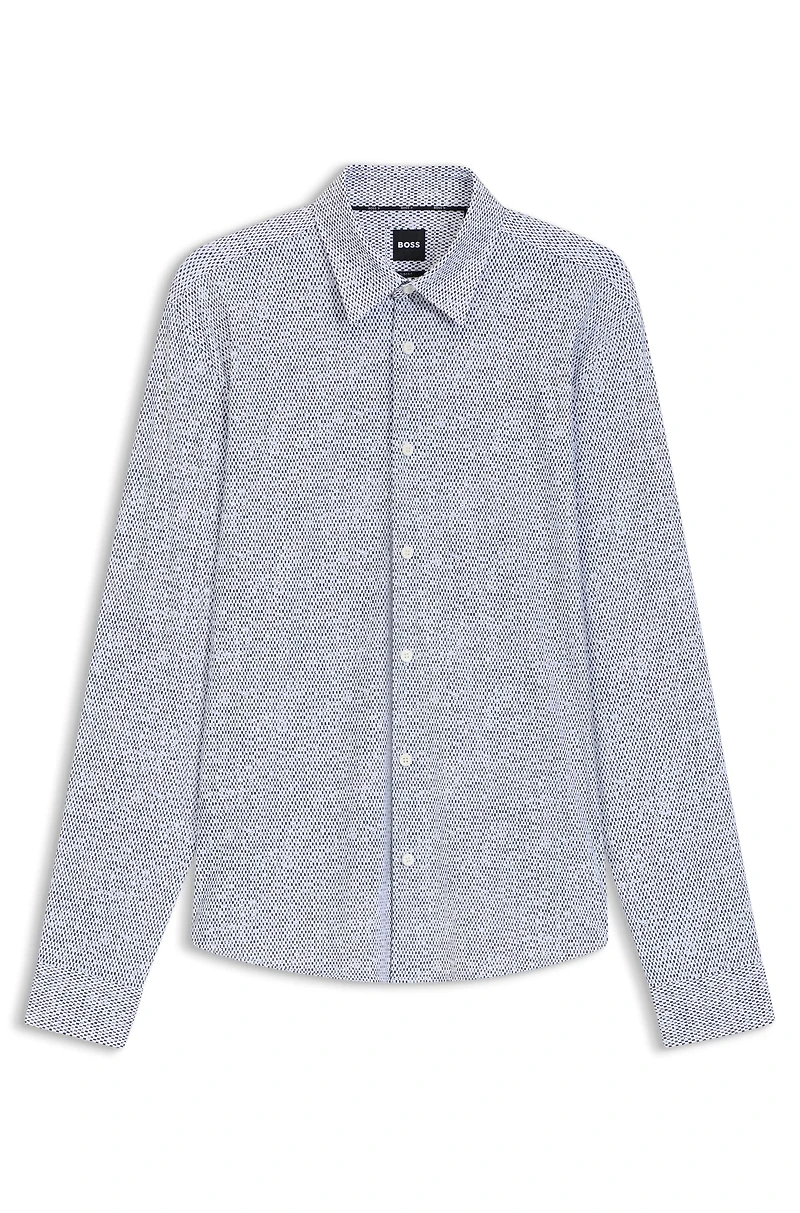 Slim-fit shirt printed performance-stretch jersey