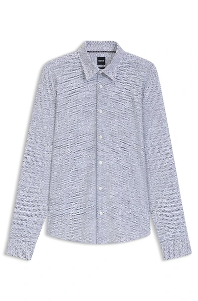 Printed slim-fit shirt performance-stretch jersey
