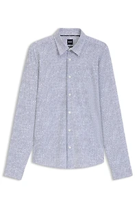 Slim-fit shirt printed performance-stretch jersey