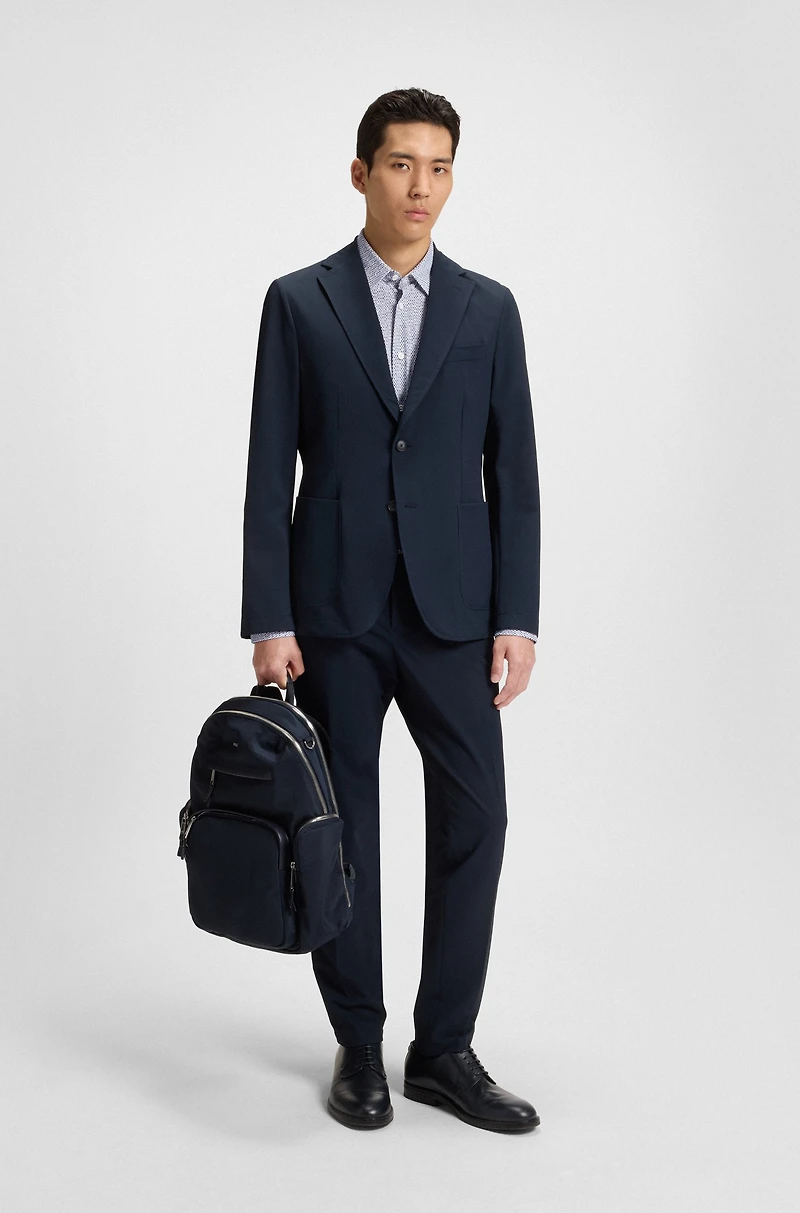 Slim-fit shirt printed performance-stretch jersey