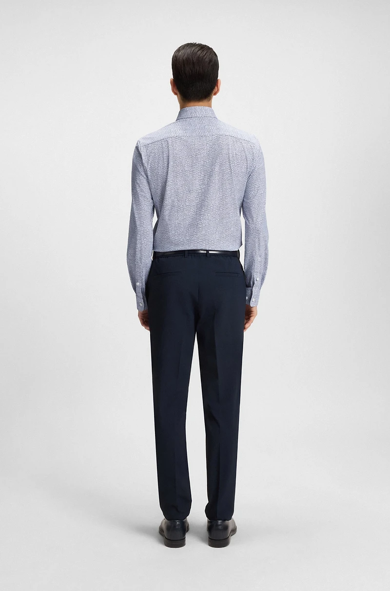 Slim-fit shirt printed performance-stretch jersey