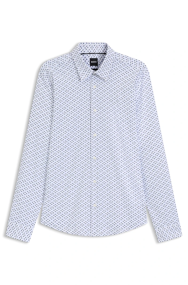 Slim-fit shirt printed performance-stretch jersey