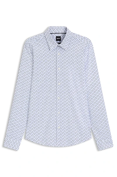 Printed slim-fit shirt performance-stretch jersey