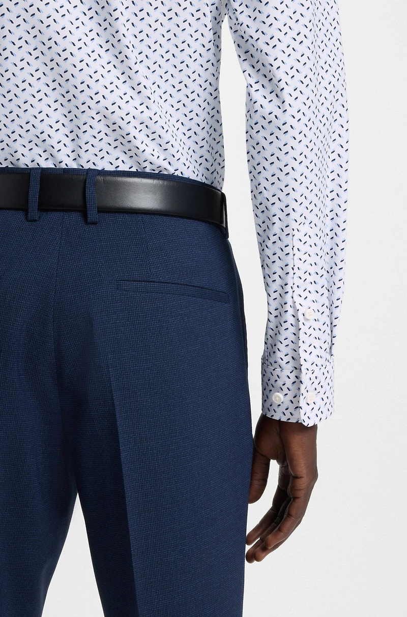 Slim-fit shirt printed performance-stretch jersey