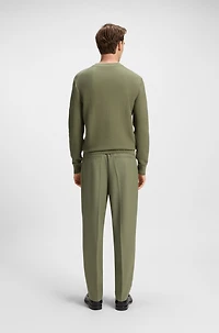 Cotton sweater with mixed structures