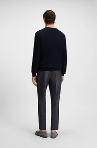 Cotton sweater with mixed structures