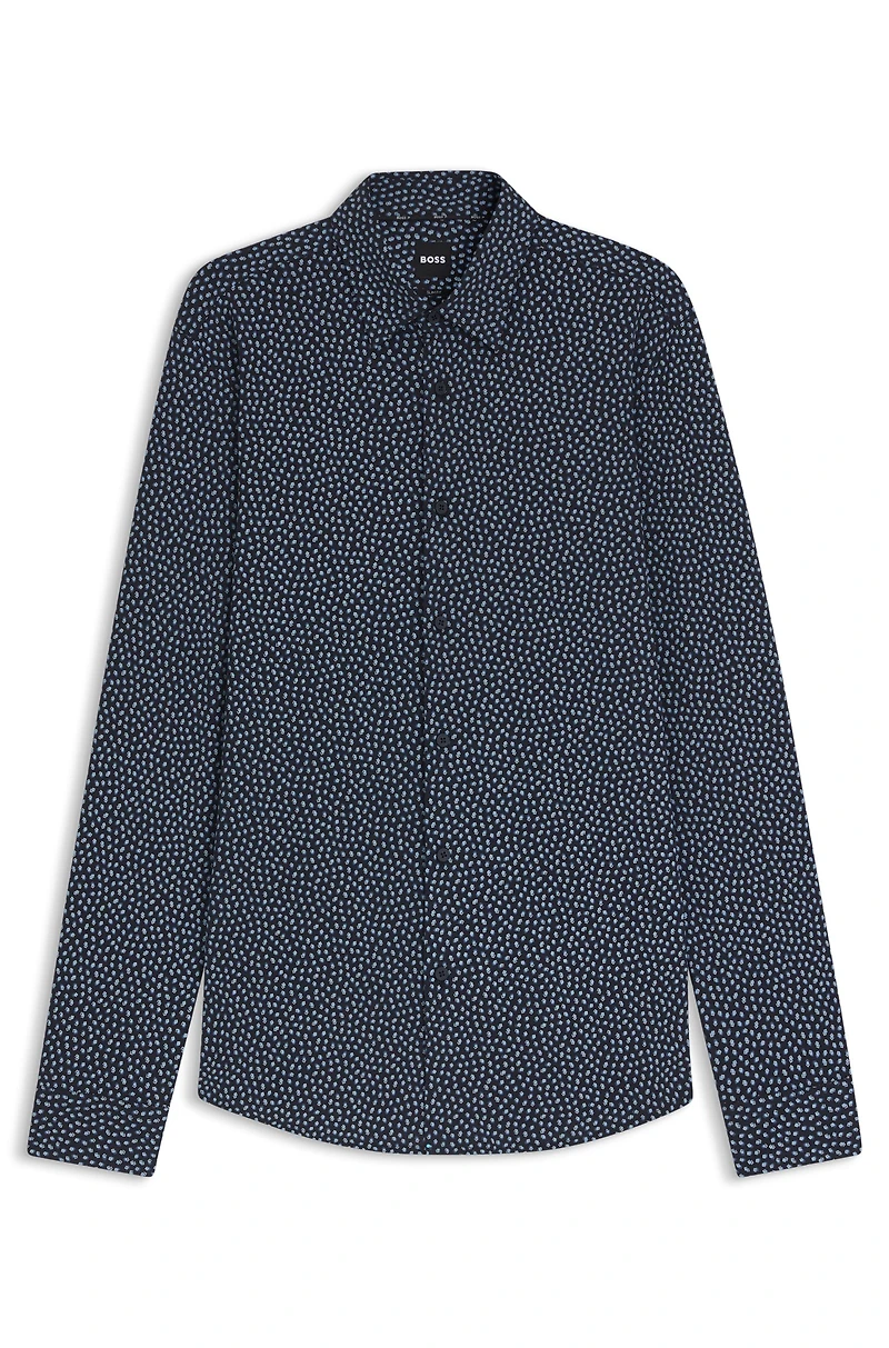 Slim-fit shirt printed cotton
