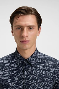 Slim-fit shirt printed cotton